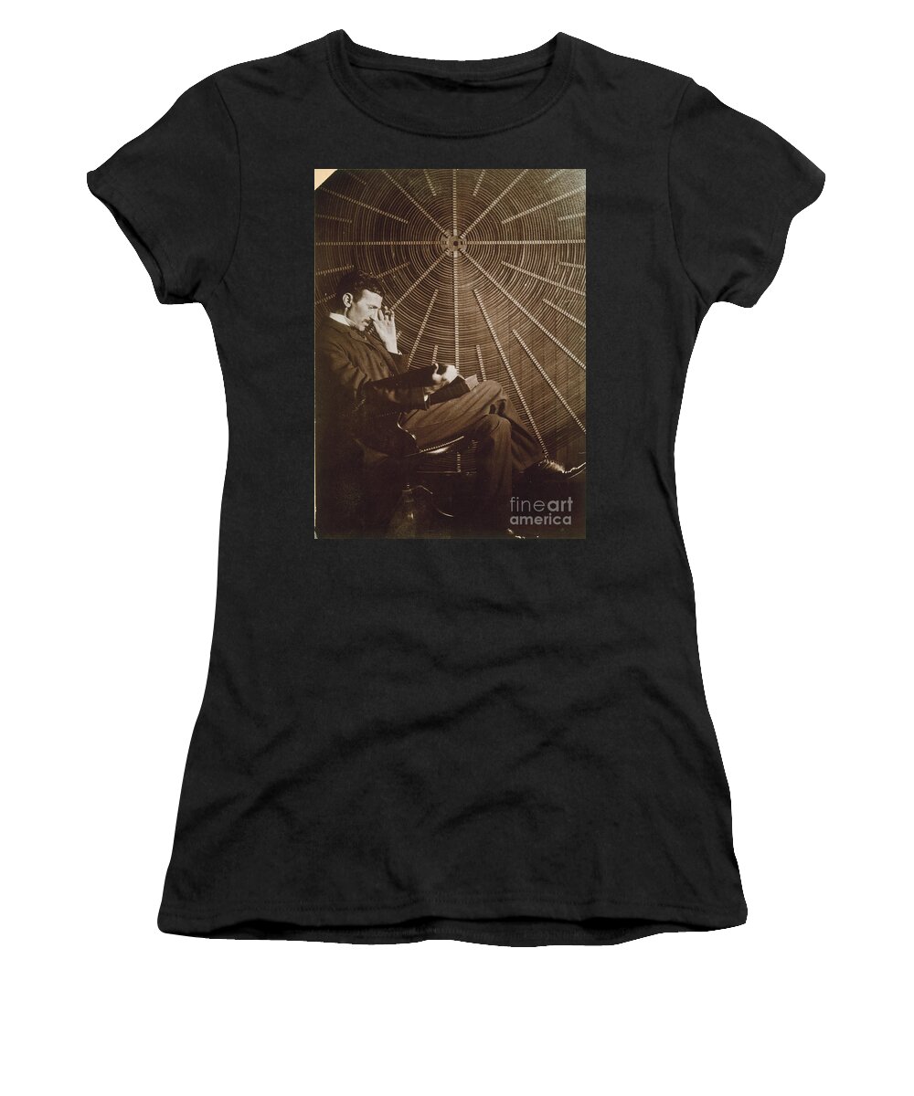 1895 Women's T-Shirt featuring the photograph Nikola Tesla by Granger