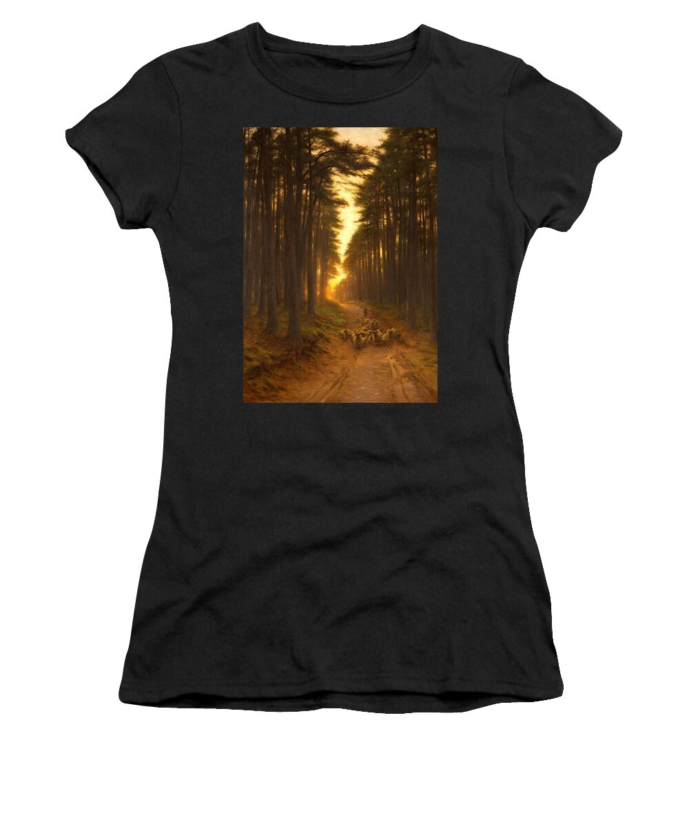 Evening Women's T-Shirt featuring the painting Now Came Still Evening On, Circa 1905 by Joseph Farquharson