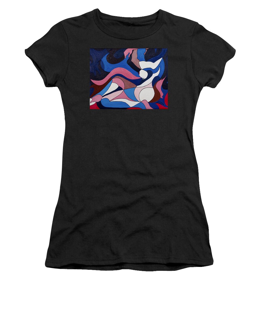 Nude Women's T-Shirt featuring the painting Nude1 by Carol Tsiatsios