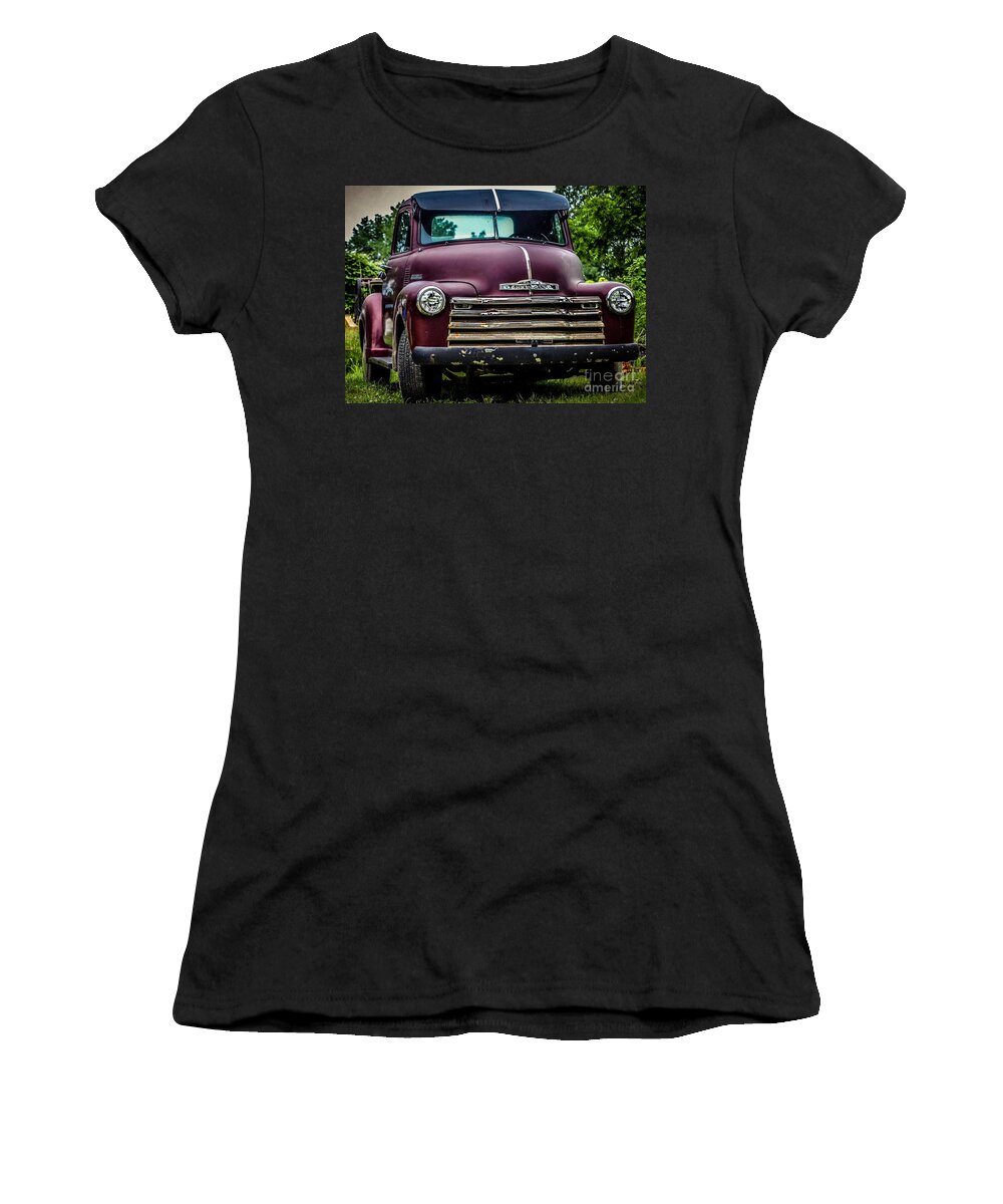 Chevy Truck 1950 Women's T-Shirt featuring the photograph Old Beauty Chevy Truck 1950 by Peggy Franz