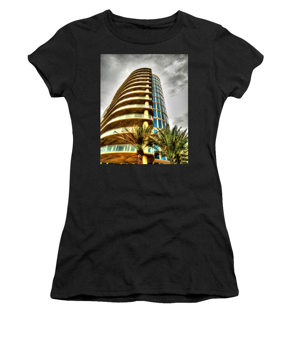 Orange Beach Women's T-Shirt featuring the painting Opal Building by Michael Thomas