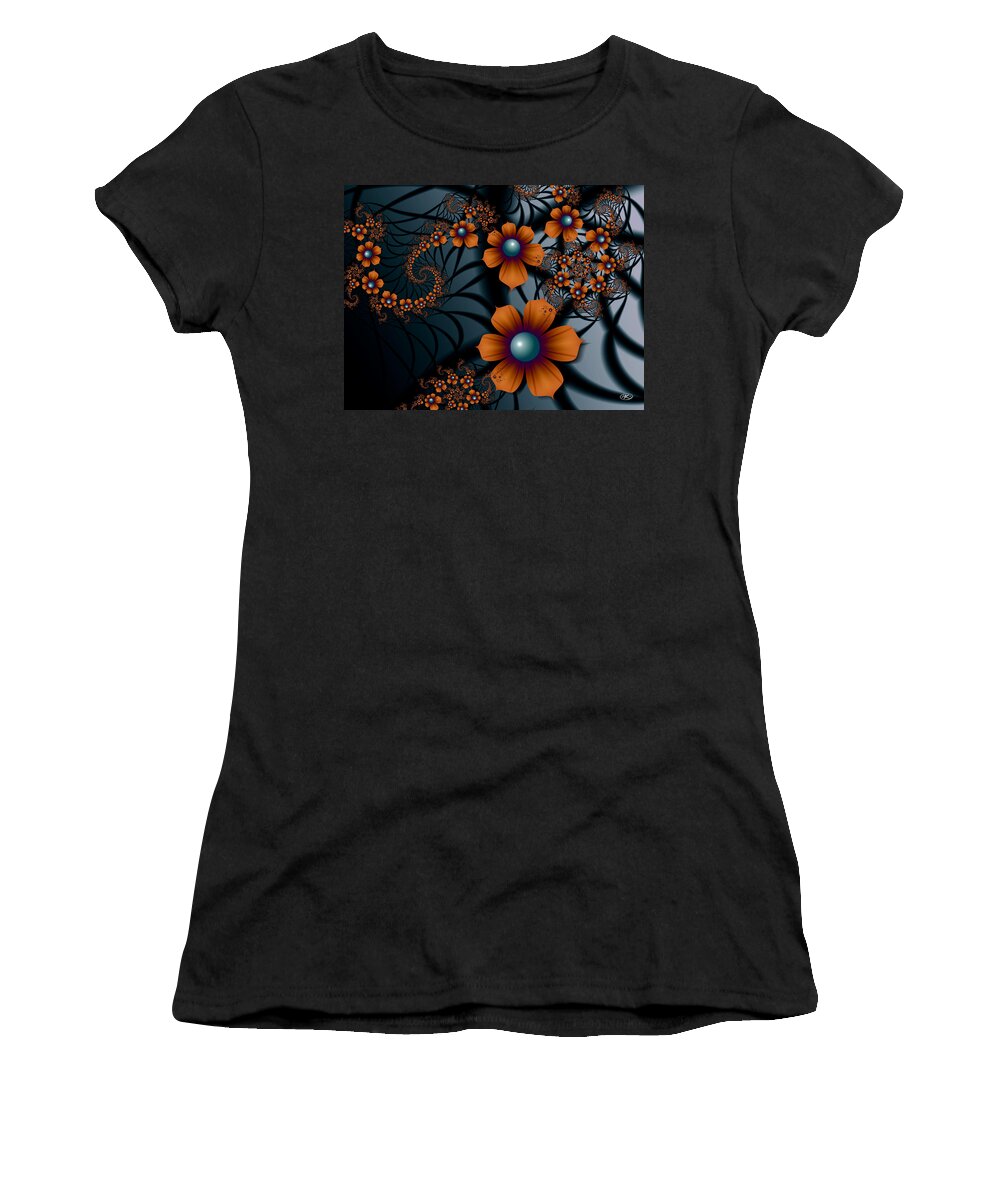 Blossoms Women's T-Shirt featuring the digital art Orange Blossoms by Kiki Art