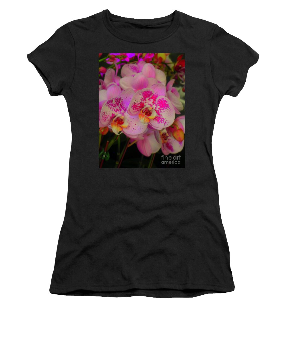 Orchid Women's T-Shirt featuring the photograph Orchids - Hot Pink by Miriam Danar