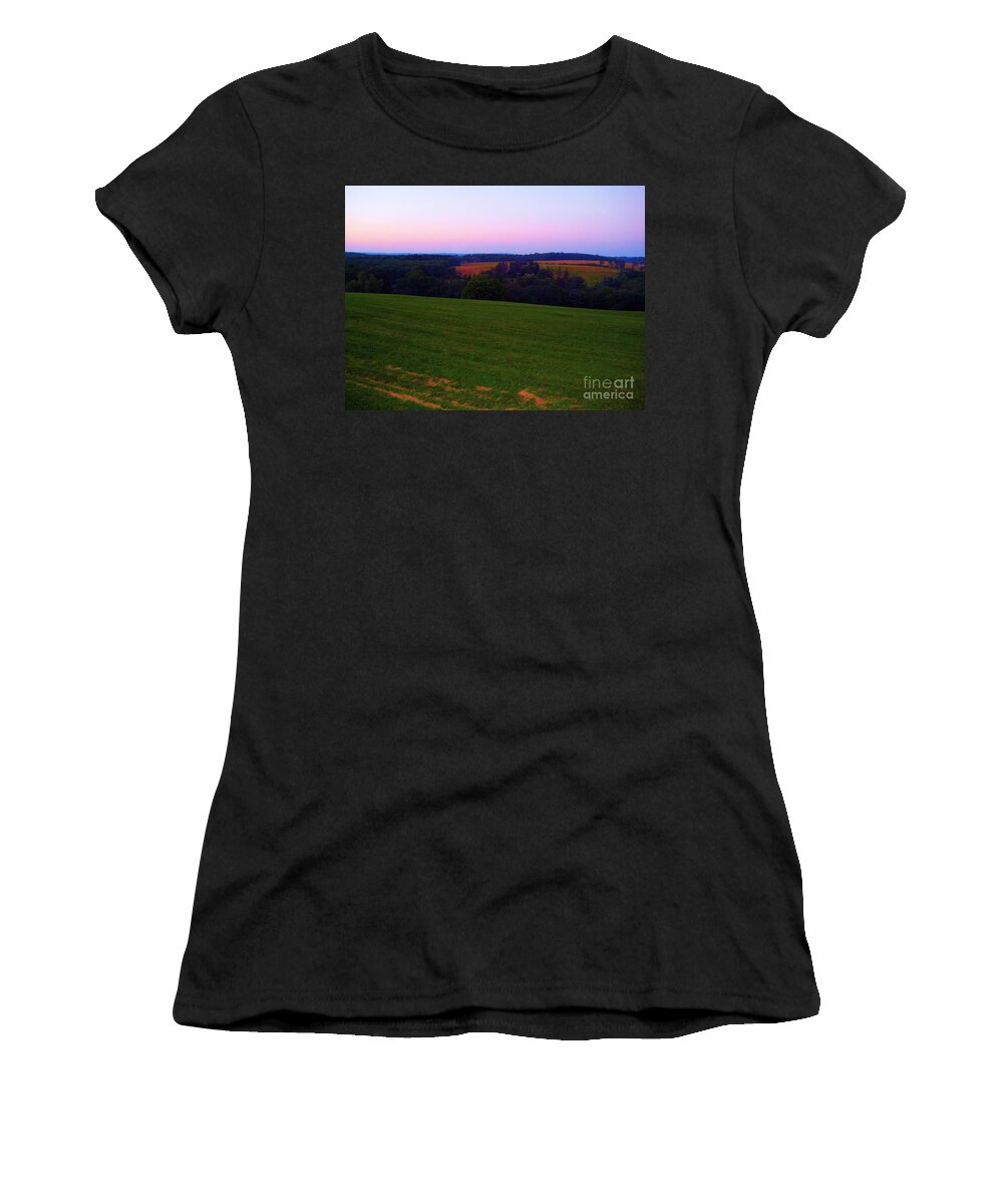 Woodstock Women's T-Shirt featuring the photograph Original Woodstock Concert Site - Back to the Garden by Susan Carella