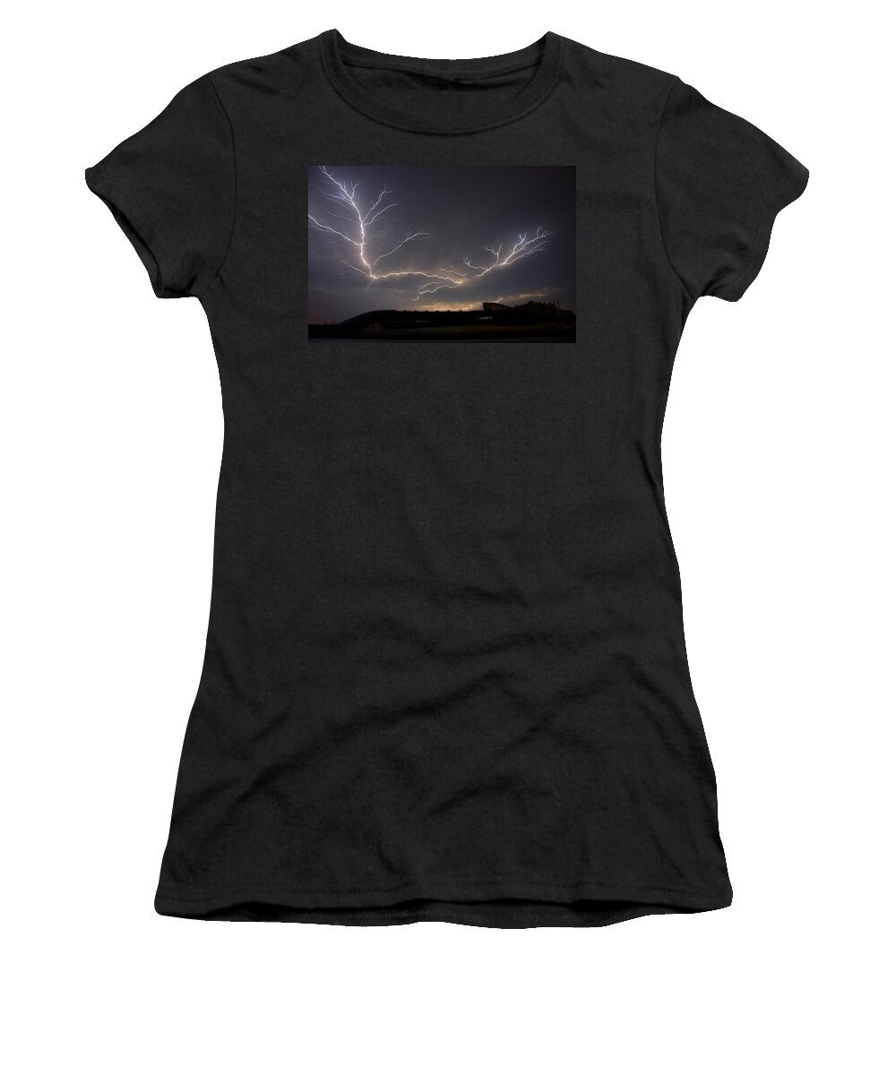 Lightning Women's T-Shirt featuring the photograph Over The Lake by Charlotte Schafer