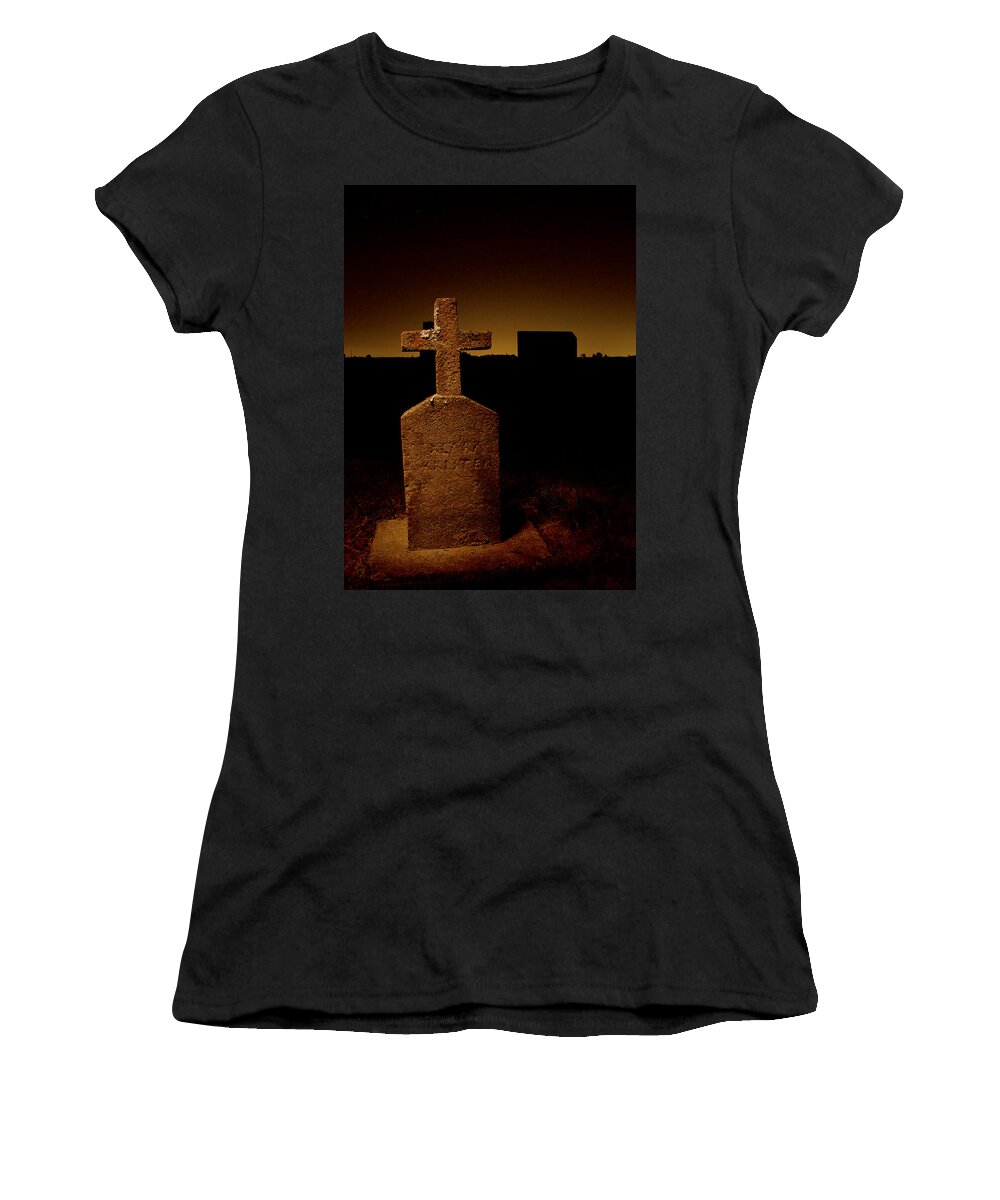 Oregon Women's T-Shirt featuring the photograph Painted Cross in Graveyard by Jean Noren