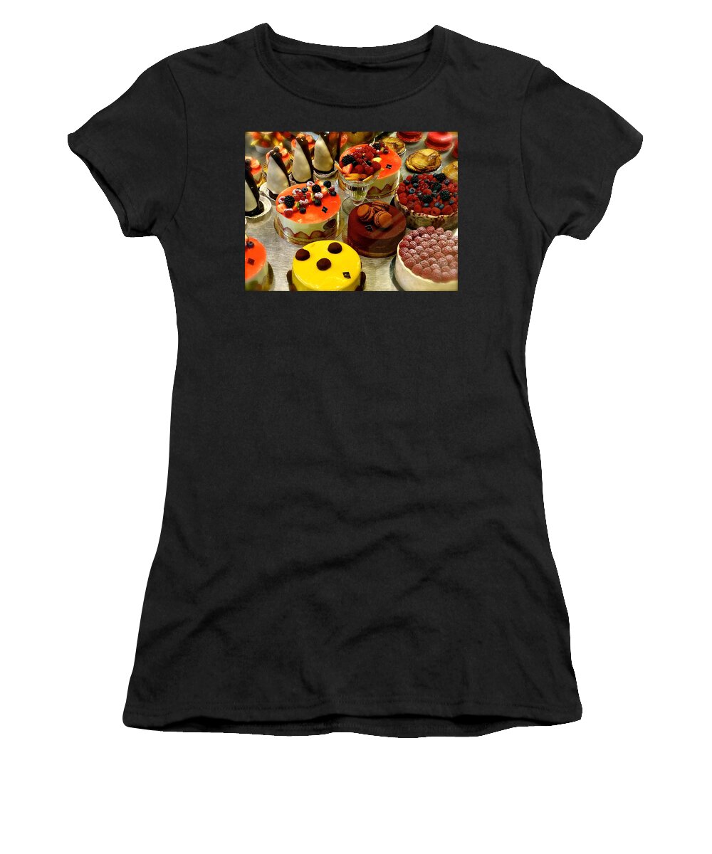 Paris Patries Women's T-Shirt featuring the photograph Paris Pastry Pause by Ira Shander