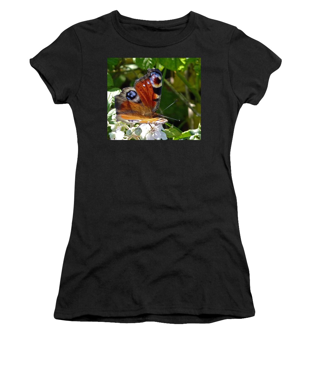 Peacock Butterfly Women's T-Shirt featuring the photograph Peacock butterfly by Tony Murtagh