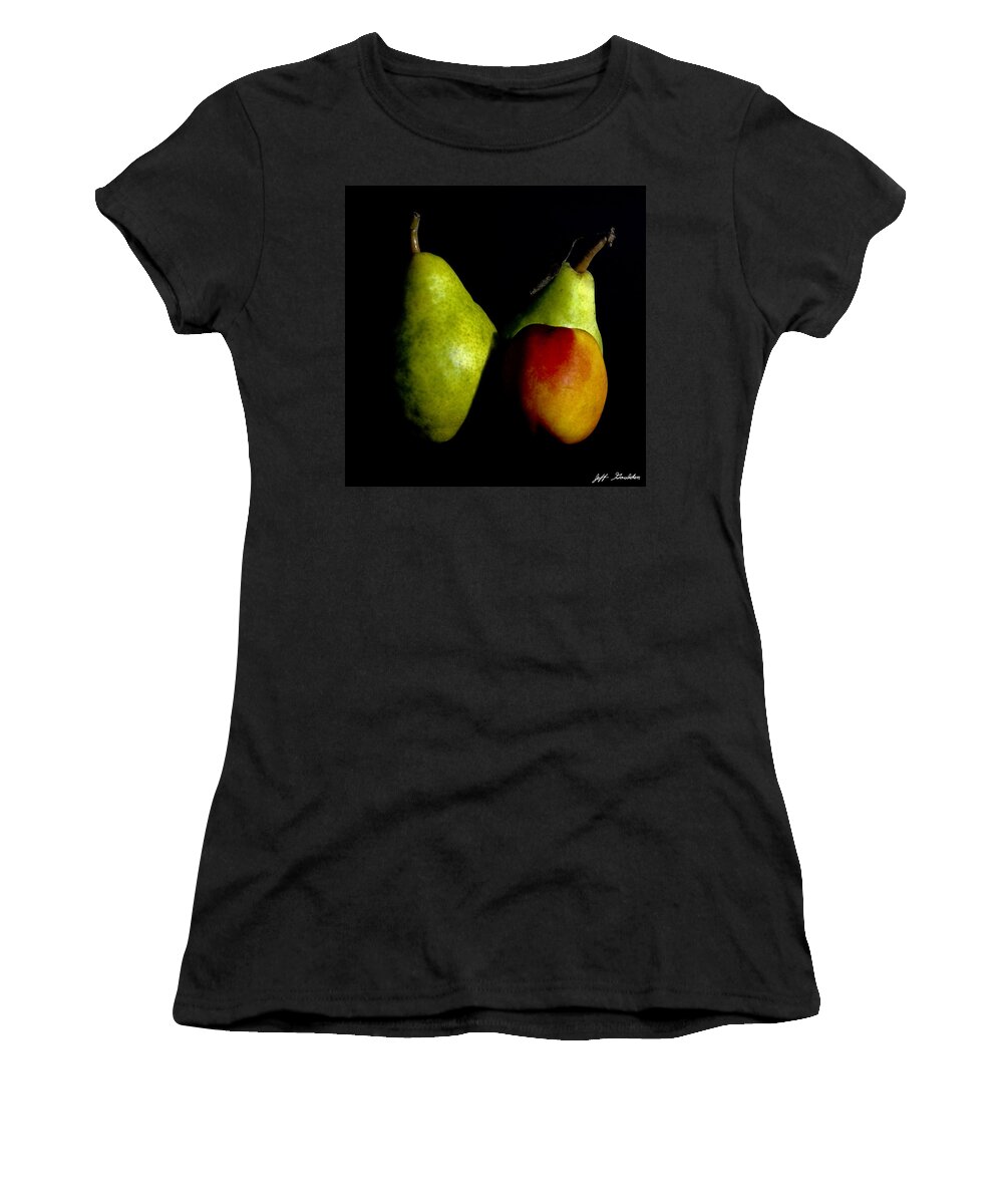 Close-up Women's T-Shirt featuring the photograph Pear and Nectarine Still Life by Jeff Goulden