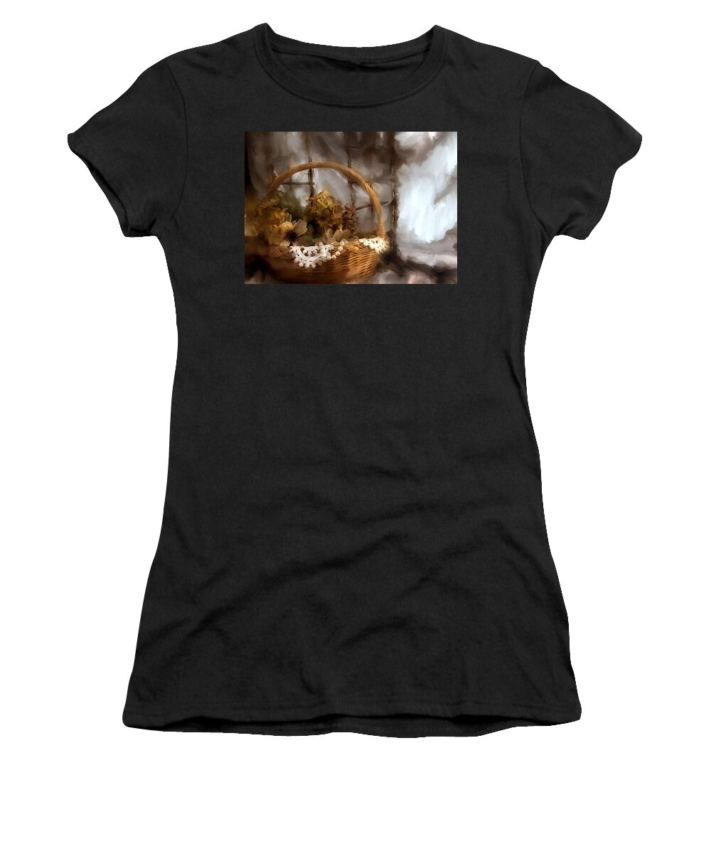 Evie Women's T-Shirt featuring the photograph Pearls and Lace by Evie Carrier