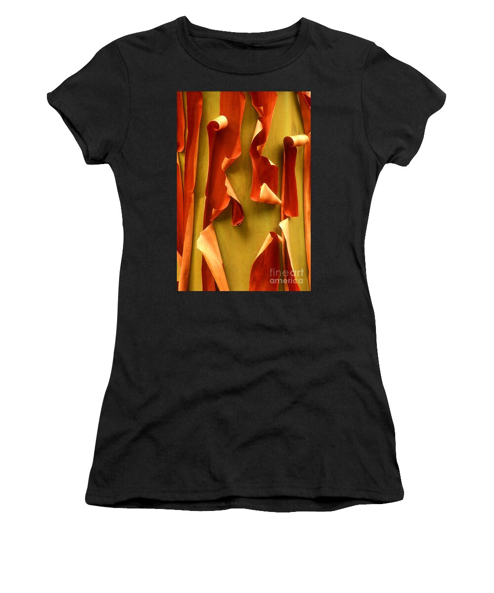 Pacific Madrone Women's T-Shirt featuring the photograph Peeling Bark Pacific Madrone Tree Washington by Dave Welling