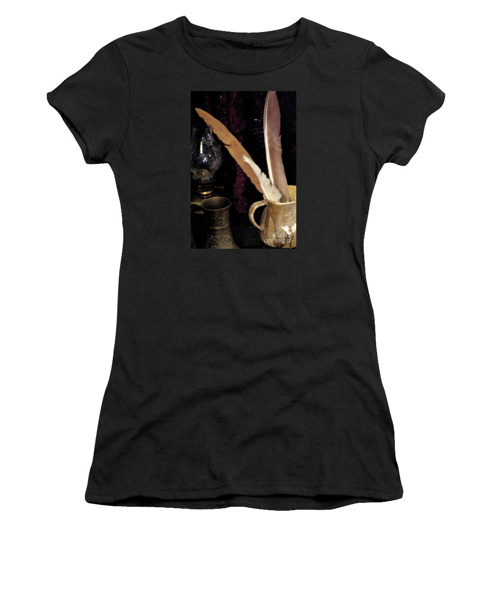 Quill Women's T-Shirt featuring the photograph Pen Your Thoughts by Linda Shafer