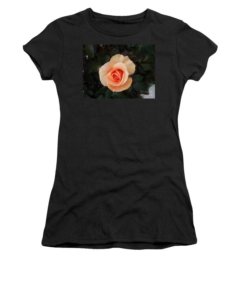 Perfect Women's T-Shirt featuring the photograph Perfect Peach Rose by Bev Conover