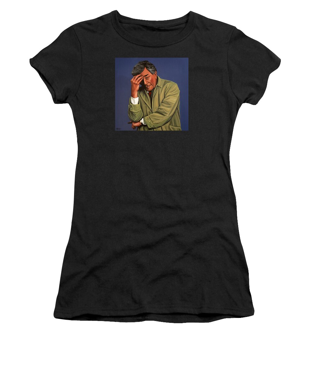 Peter Falk as Columbo Women's T-Shirt by Paul Meijering - Pixels Merch