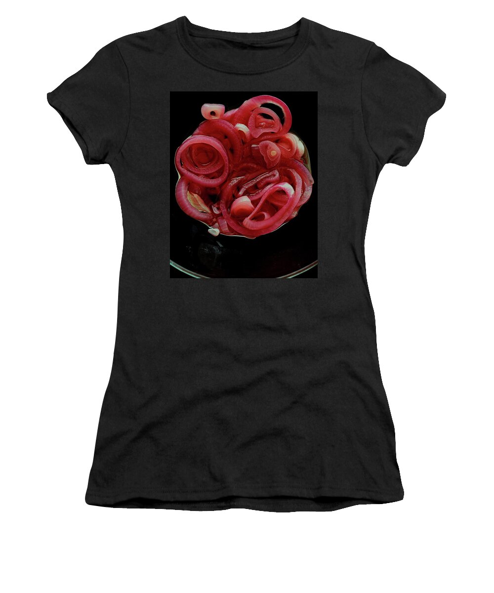 Onion Women's T-Shirt featuring the photograph Pickled Red Onions by Romulo Yanes