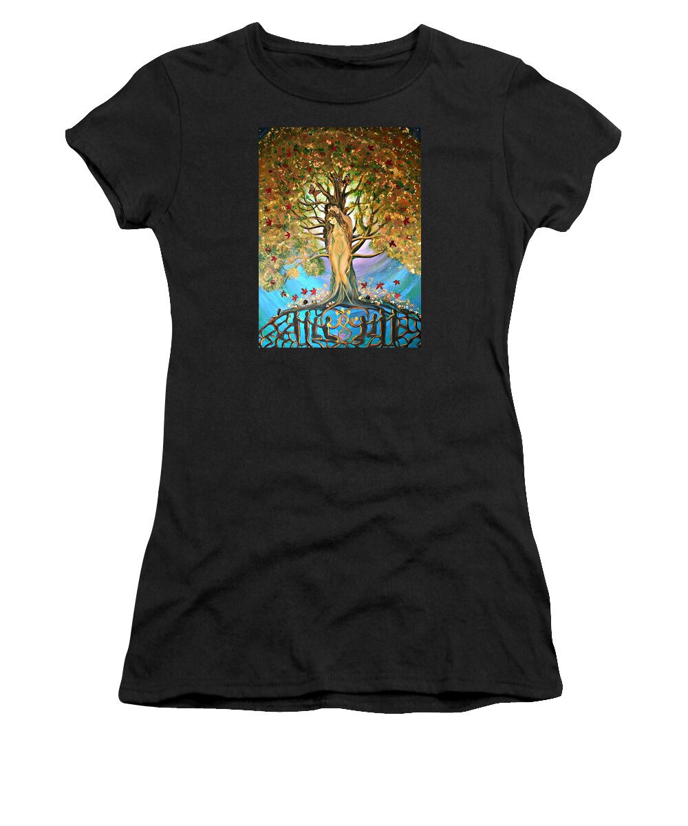 Pixie Women's T-Shirt featuring the painting Pixie Forest by Alma Yamazaki