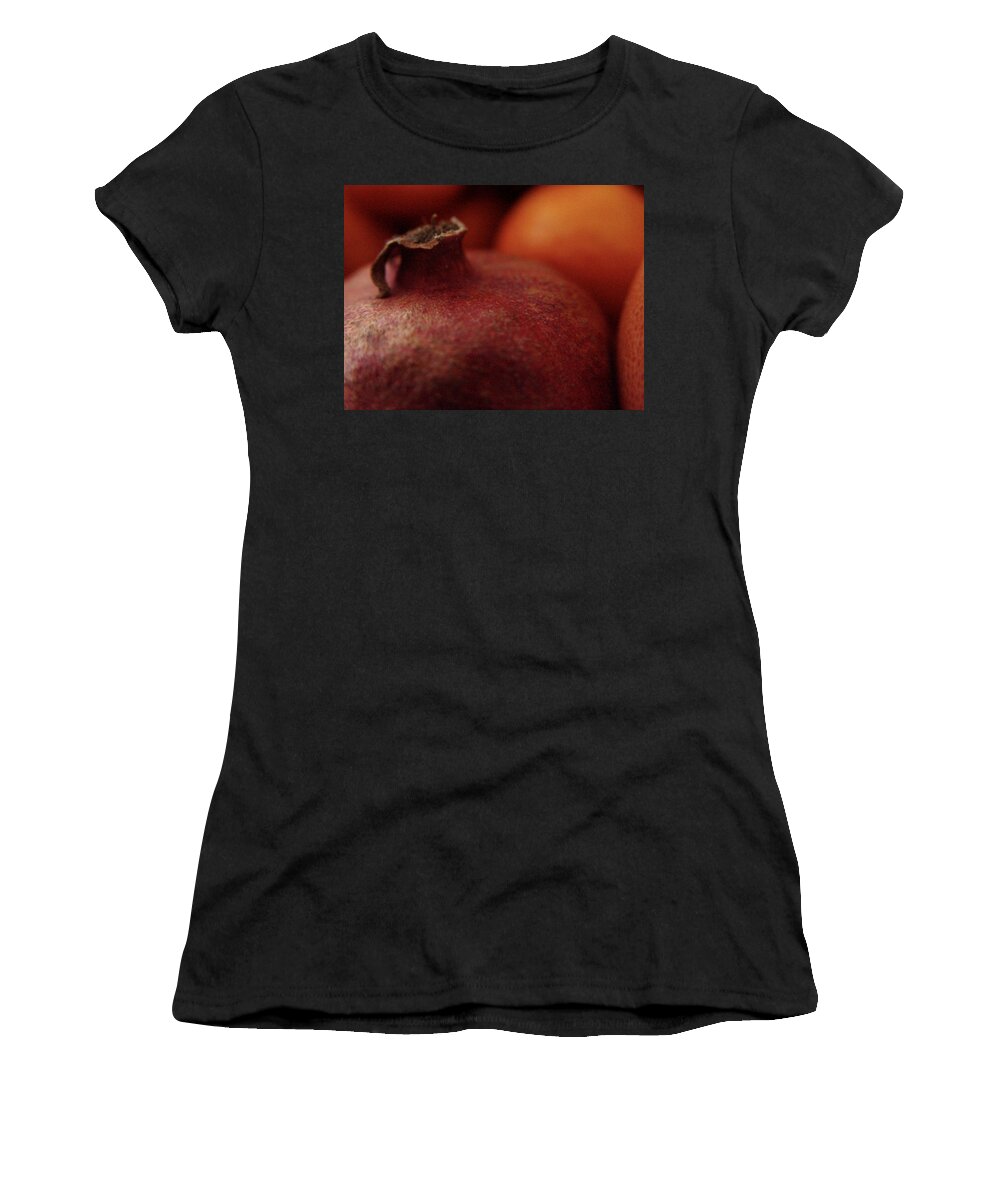 Close Up Women's T-Shirt featuring the photograph Pomegranate Still Life by Noa Mohlabane