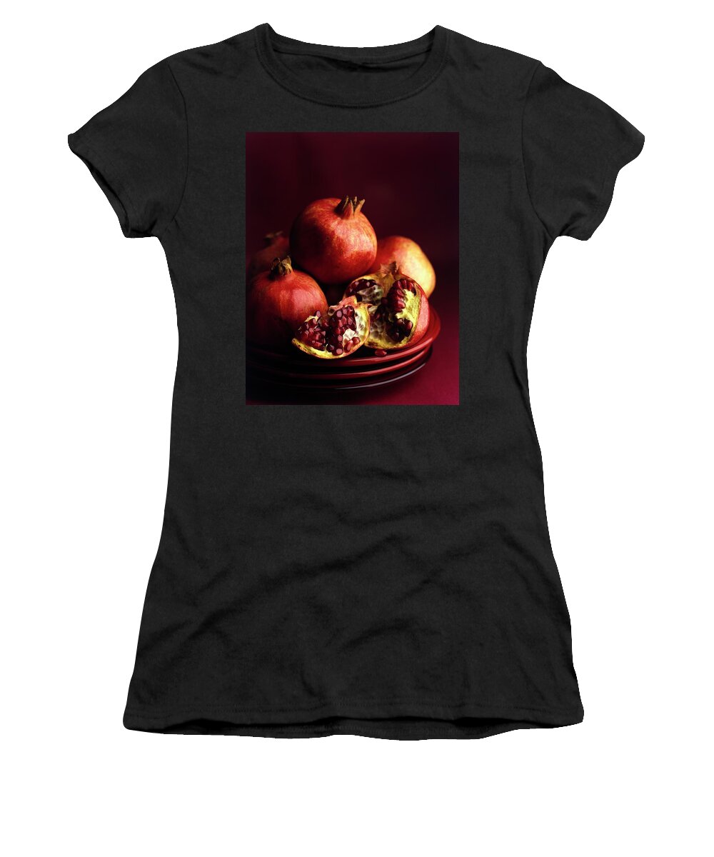 Fruits Women's T-Shirt featuring the photograph Pomegranates by Romulo Yanes