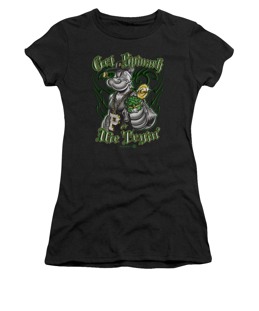 Popeye Women's T-Shirt featuring the digital art Popeye - Get Spinach by Brand A