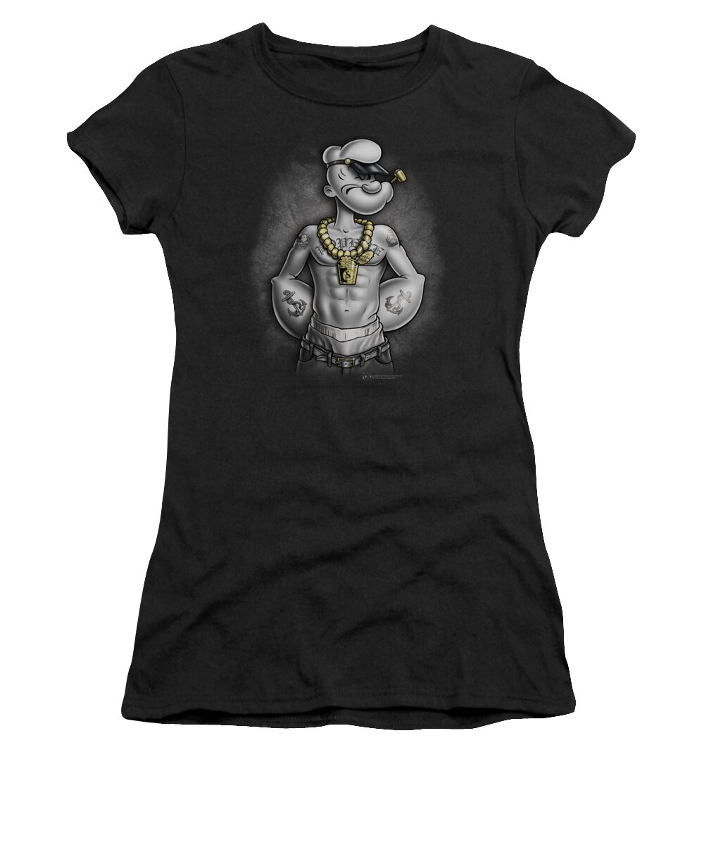Popeye Women's T-Shirt featuring the digital art Popeye - Hardcore by Brand A