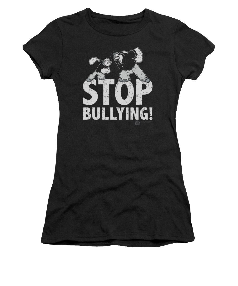  Women's T-Shirt featuring the digital art Popeye - Stop Bullying by Brand A