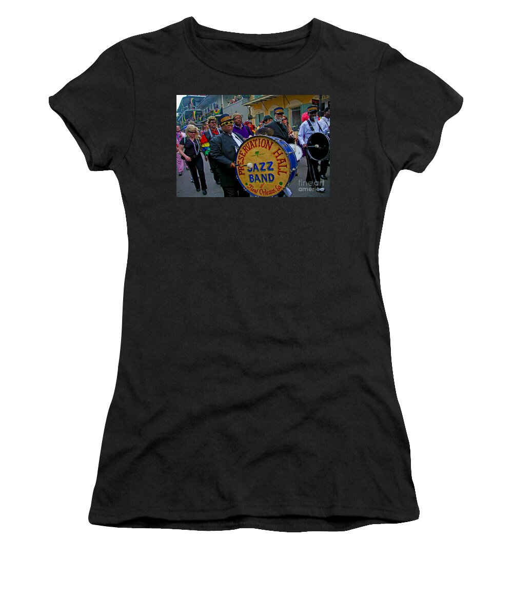 Mardi Gras Day Photo Women's T-Shirt featuring the photograph New Orleans Jazz Band by Luana K Perez