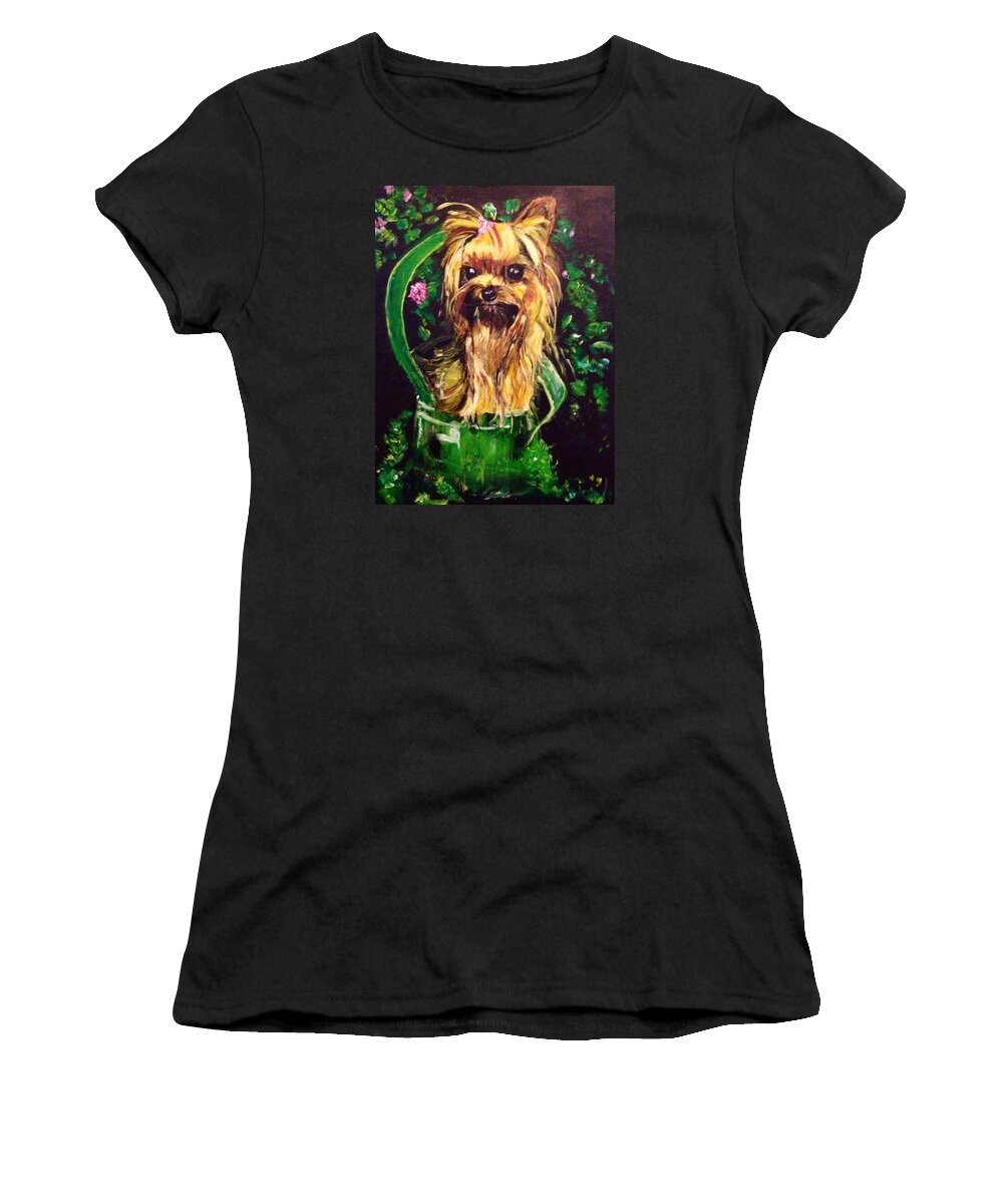 Silky Terrier Women's T-Shirt featuring the painting Pretty Bambi by Belinda Low