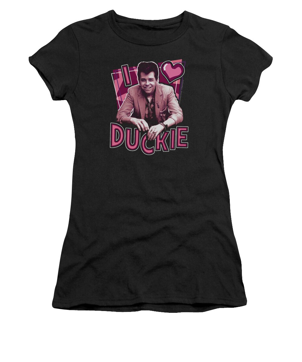 Pretty In Pink Women's T-Shirt featuring the digital art Pretty In Pink - I Heart Duckie by Brand A