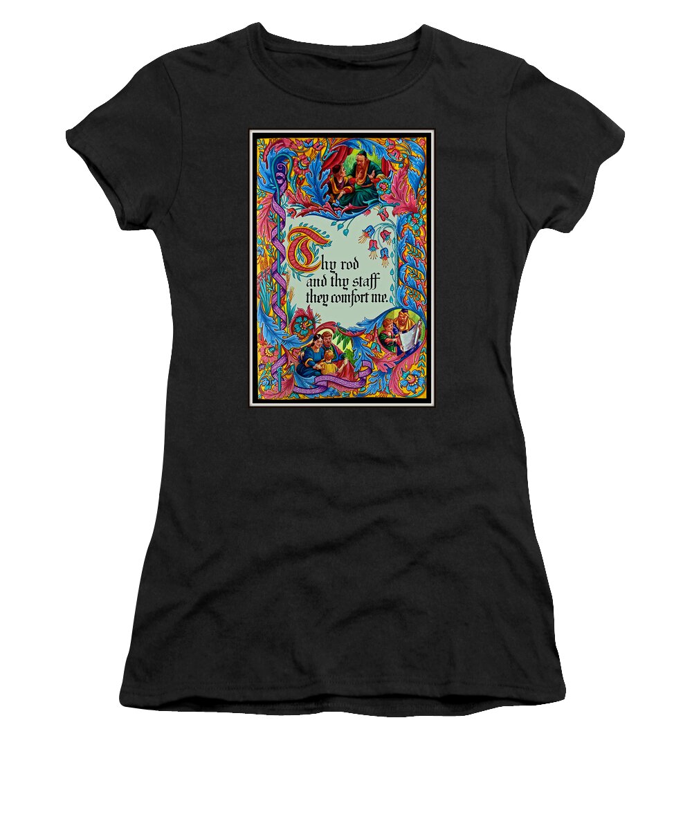 Verses Women's T-Shirt featuring the photograph Psalms 23-4B by Tikvah's Hope