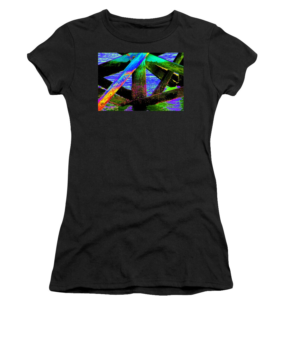 Psychedelic Women's T-Shirt featuring the photograph Psychedelic Dock by Bob Slitzan