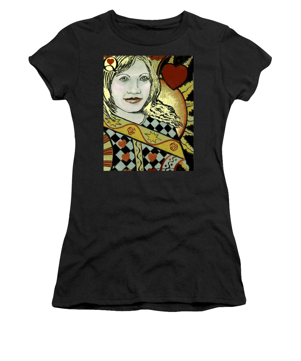 Queen Women's T-Shirt featuring the painting Queen of Hearts II by Carol Jacobs