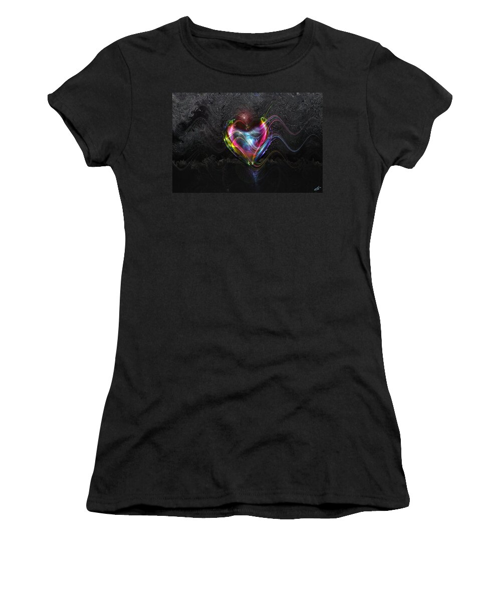 Rainbow Heart Women's T-Shirt featuring the photograph Rainbow Heart by Linda Sannuti