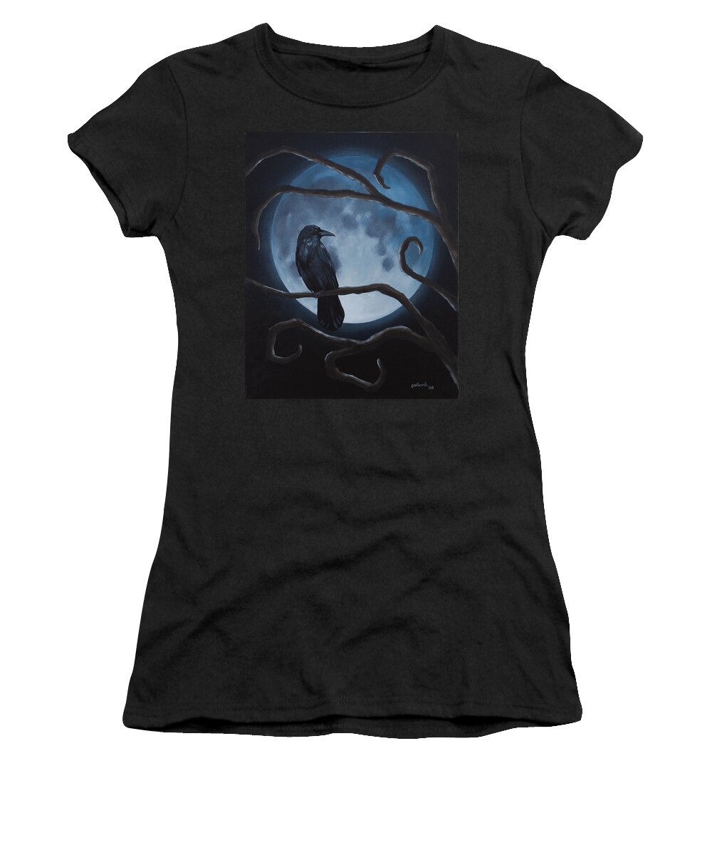 Gothic Women's T-Shirt featuring the painting Raven Moon by Glenn Pollard