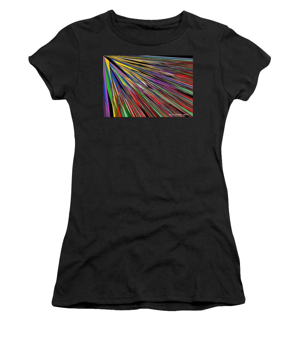 Abstract Women's T-Shirt featuring the painting Rays from Beyond by Bruce Nutting