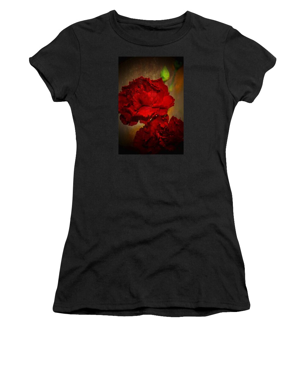 Carnation Women's T-Shirt featuring the photograph Red Carnations by Susan McMenamin