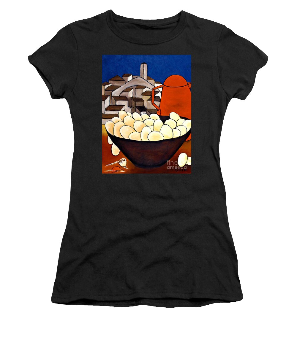 Red Coffee Pot Women's T-Shirt featuring the painting Red Coffee Pot by William Cain