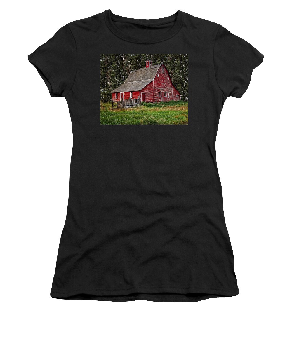 Barn Women's T-Shirt featuring the photograph Red Country Barn by Image Takers Photography LLC - Laura Morgan
