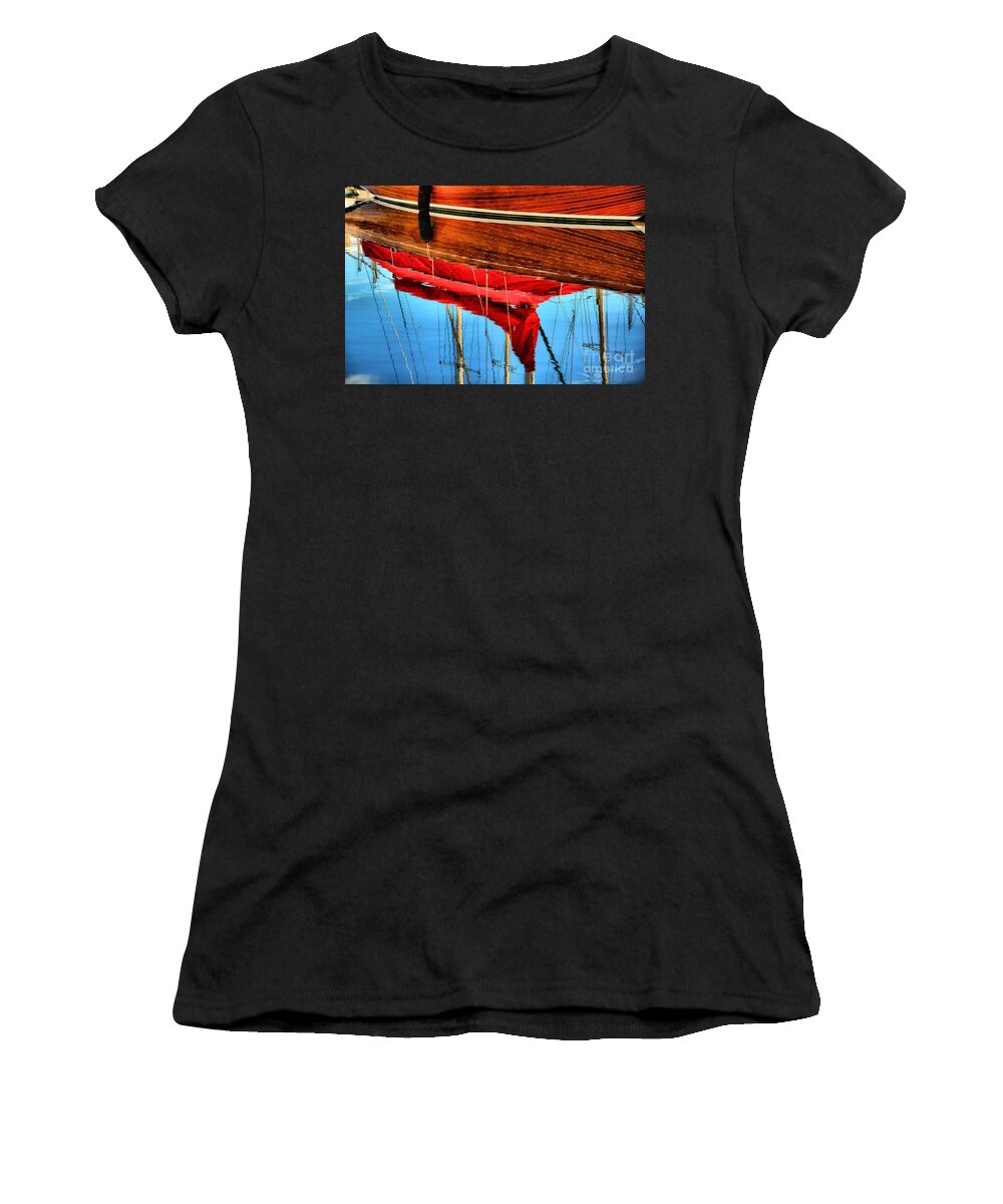 Abstract Women's T-Shirt featuring the photograph Red Sail by Lauren Leigh Hunter Fine Art Photography