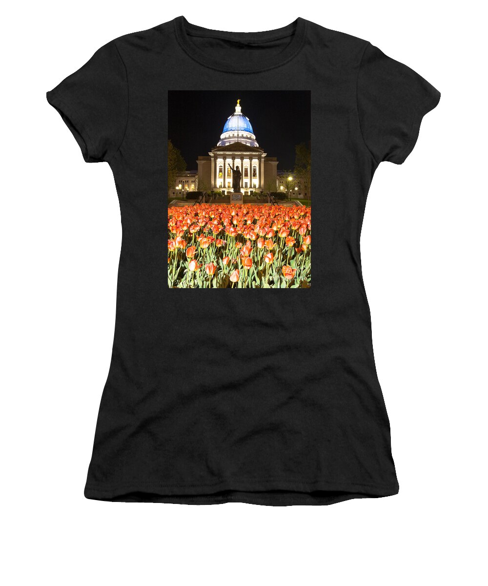 Blue Women's T-Shirt featuring the photograph Red White and Blue by Steven Ralser