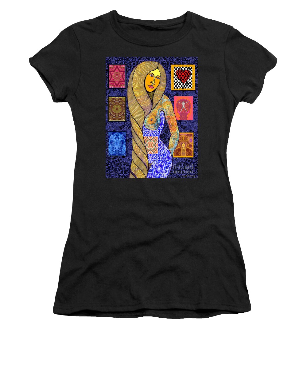 The Art Of Joseph J Stevens Women's T-Shirt featuring the drawing Reflecting by Joseph J Stevens