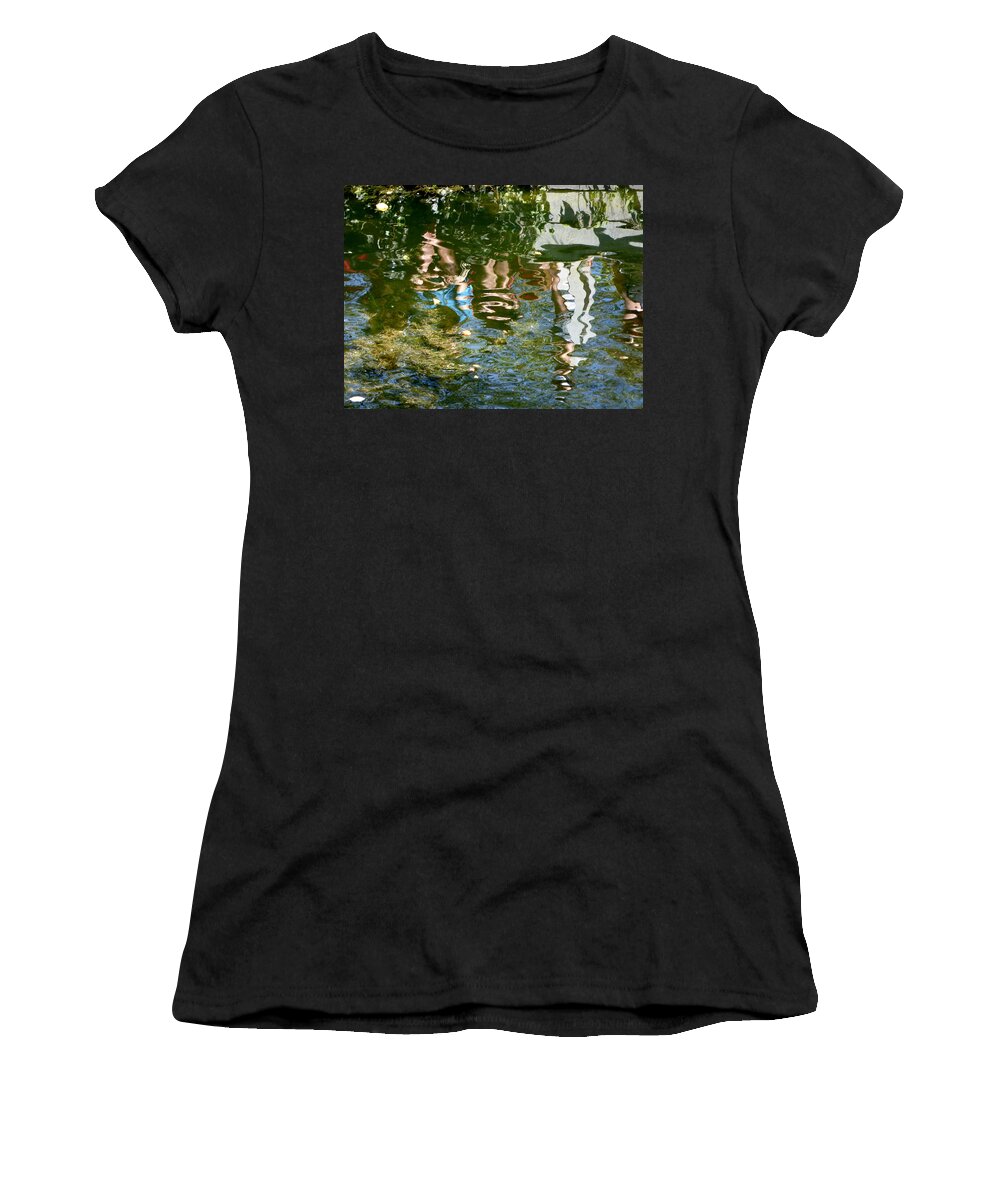 Capitola Begonia Festival Women's T-Shirt featuring the photograph Reflections Of A Parade by Amelia Racca