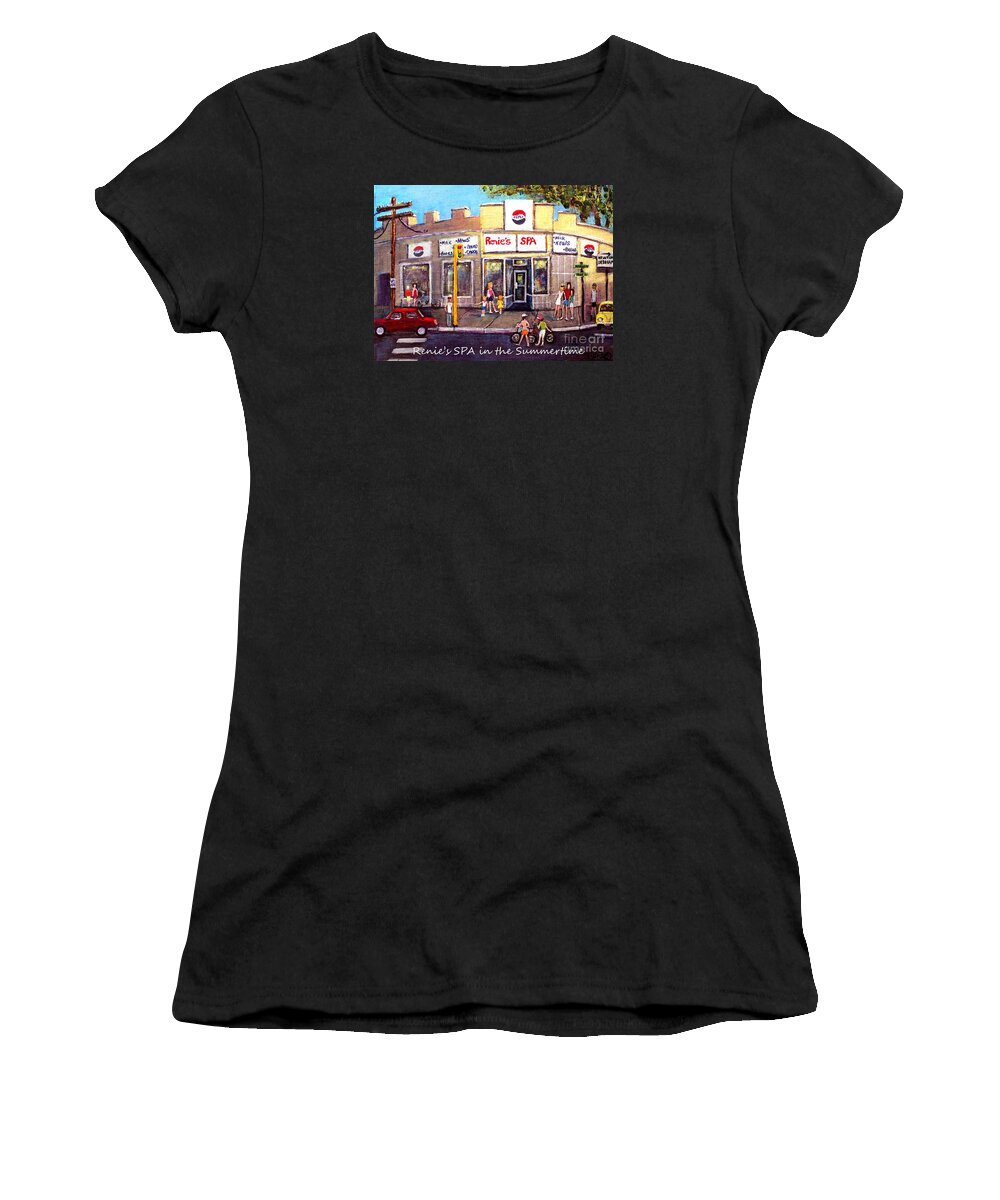 Waltham Women's T-Shirt featuring the painting Renie's SPA in Summertime by Rita Brown