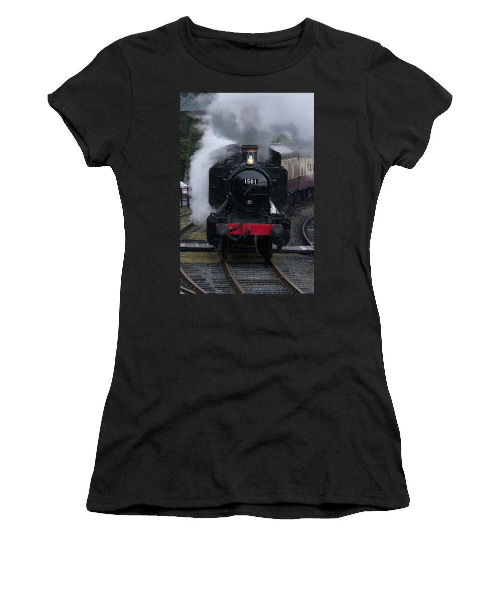Steam Engine Women's T-Shirt featuring the photograph Restored steam engine 1501 by Tony Mills