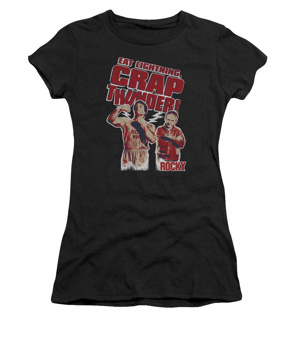  Women's T-Shirt featuring the digital art Rocky - Eat Lightning by Brand A