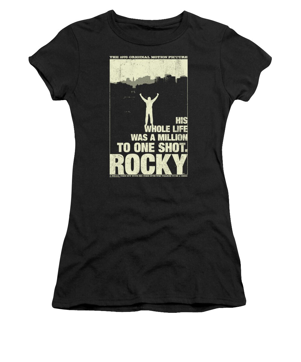  Women's T-Shirt featuring the digital art Rocky - Silhouette by Brand A