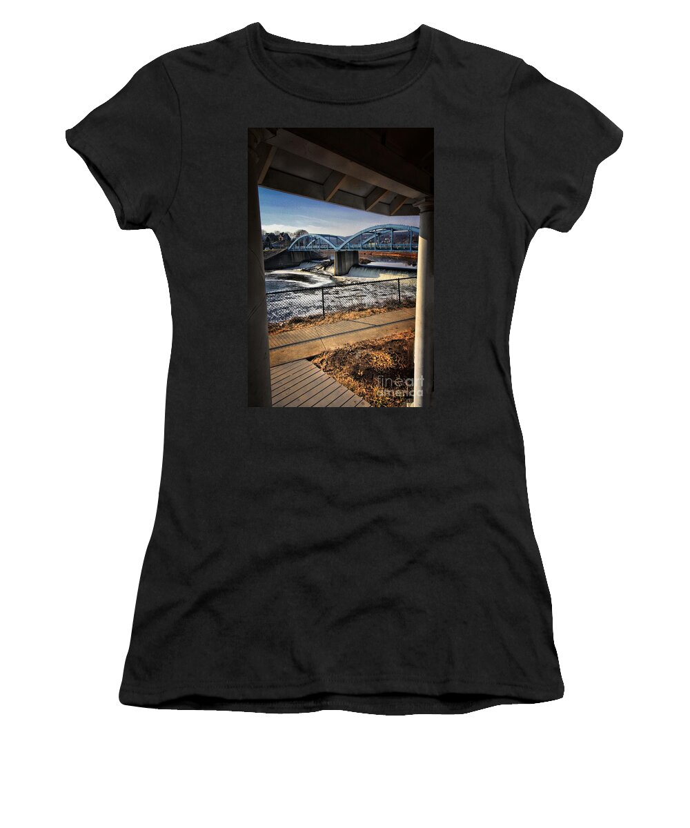 Bridges Women's T-Shirt featuring the photograph Room With A View by Robert McCubbin