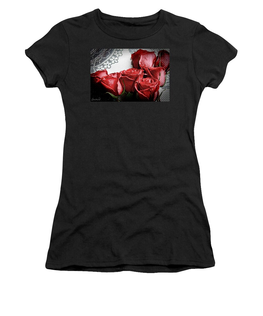 Roses Women's T-Shirt featuring the photograph Roses to Remember by Bonnie Willis
