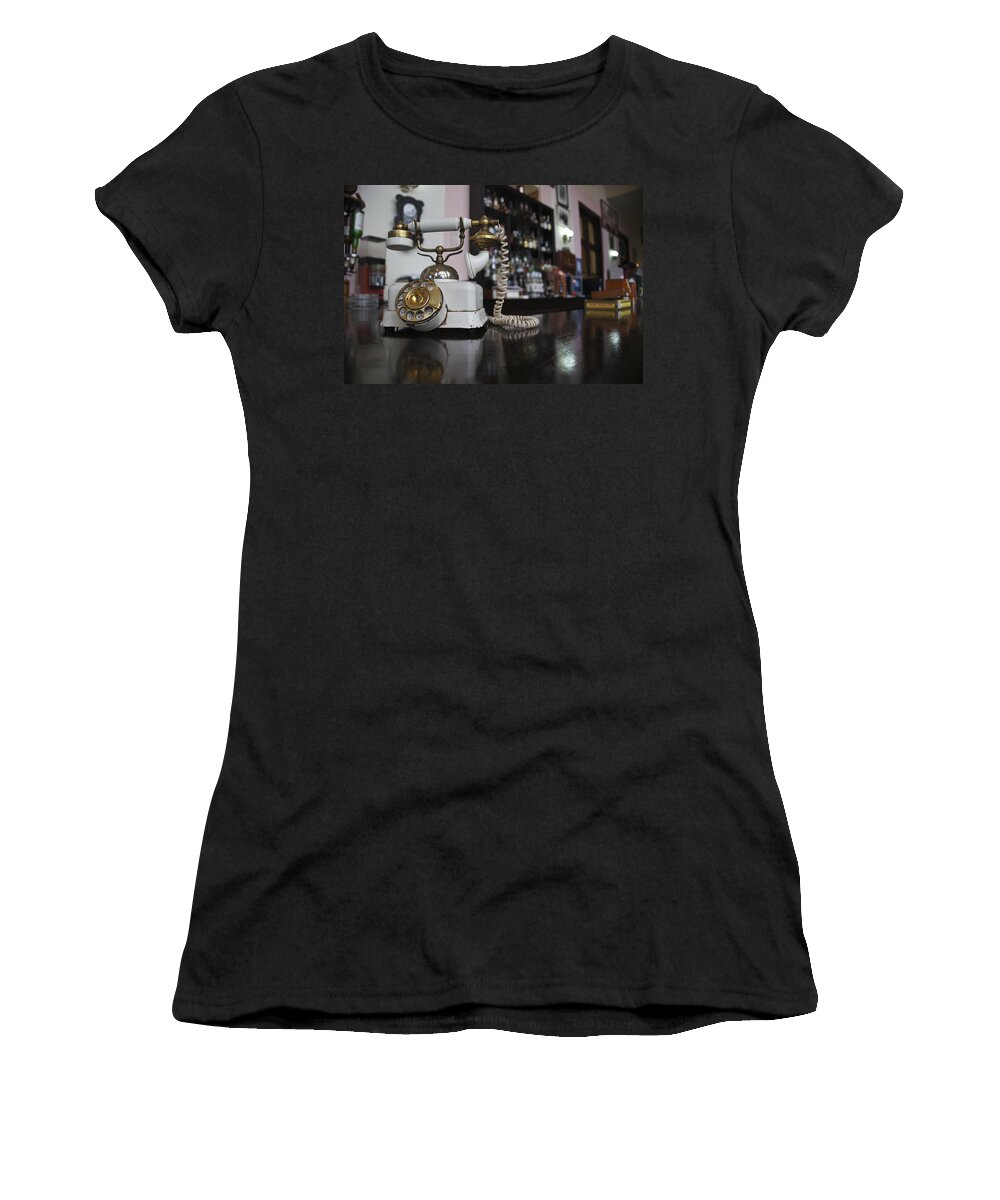 Bar Counter Women's T-Shirt featuring the photograph Rotary Phone by Brian Kamprath