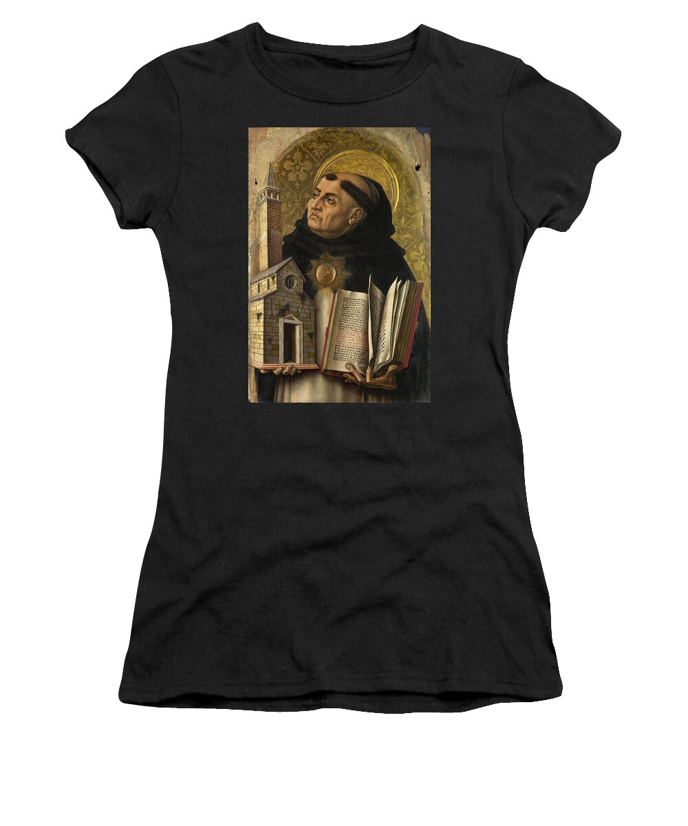 Carlo Crivelli Women's T-Shirt featuring the painting Saint Thomas Aquinas by Carlo Crivelli