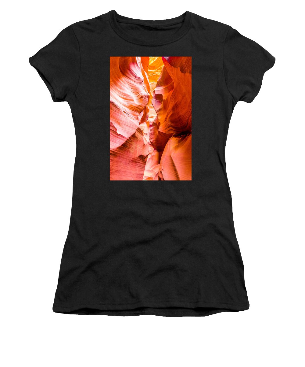 Antelope Canyon Women's T-Shirt featuring the photograph Sandstone Slot by Jason Chu